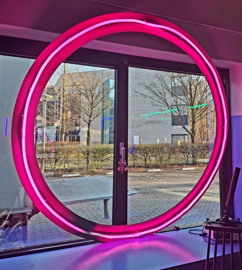 00379 neon cirkel roze